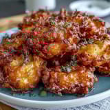 Crispy dandelion fritters with herb dipping sauce are golden and delicate, served alongside a creamy, herby yogurt dip for a fresh appetizer.