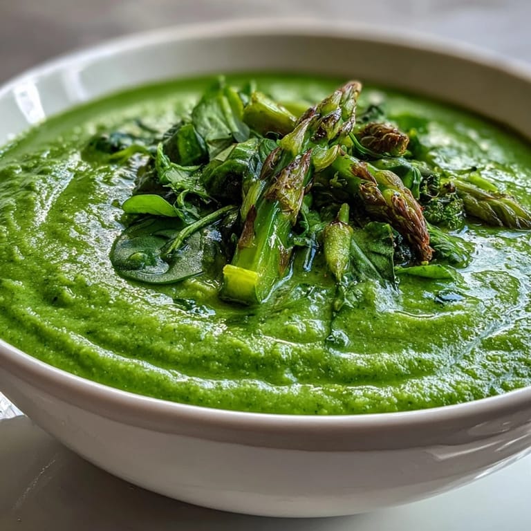 This Big Green Immunity-Boosting Vegetable Soup is a glossy, nourishing bowl.