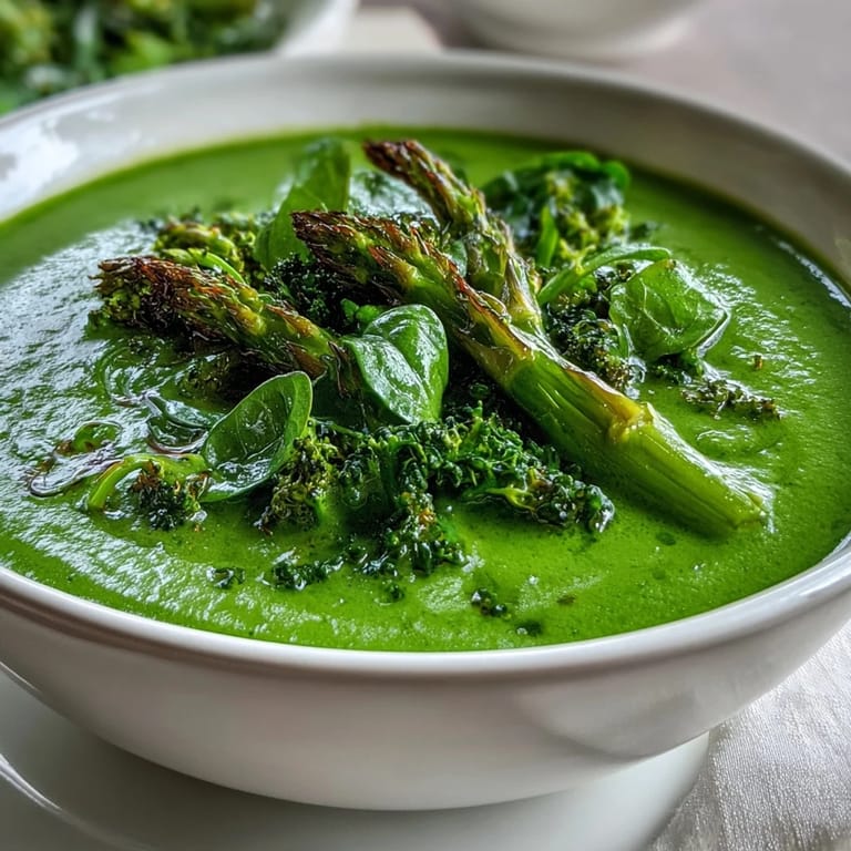 Fresh Big Green Immunity-Boosting Vegetable Soup, perfect for a healthy springtime meal.