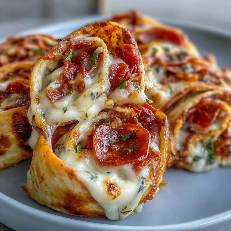 Sliced Tortilla Pizza Rolls arranged on a baking sheet, served with a small bowl of marinara for dipping.