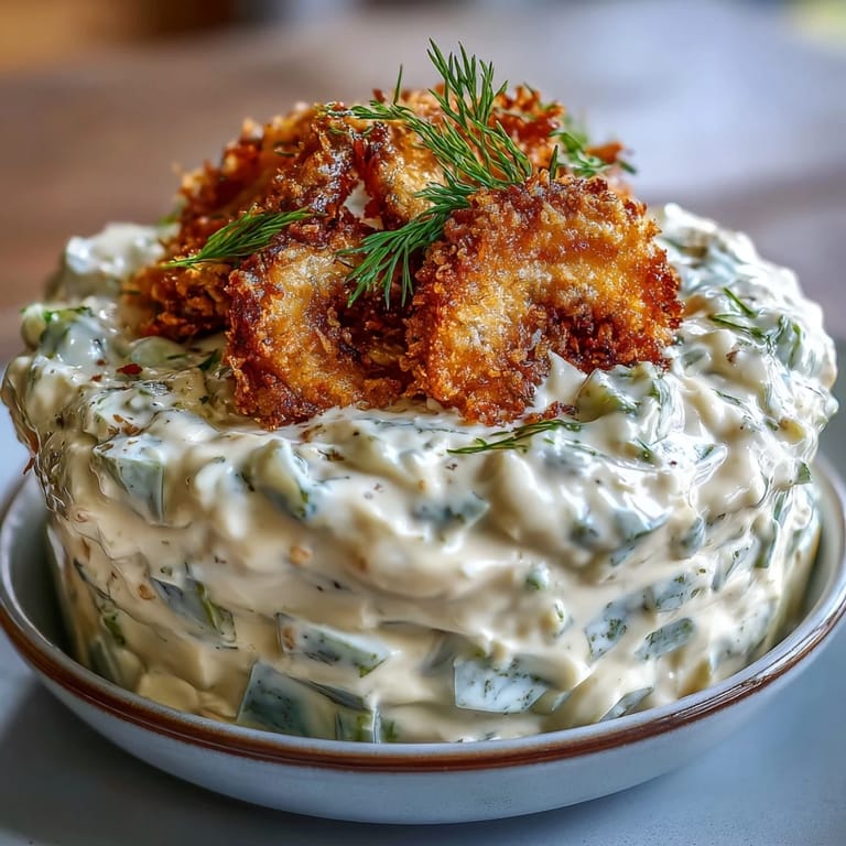 Savory Fried Pickle Dip, a party appetizer with rich cream cheese and tang.