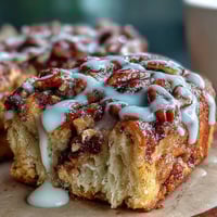 Golden hot cross buns with citrus glaze, studded with dried fruit and drizzled with zesty orange-lemon icing.  