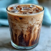 Iced Brown Sugar Oat Milk Shaken Espresso, frothy and visually inviting with layered milk.